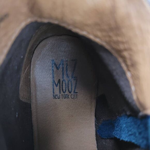 MIZ MOOZ Louise Ocean Blue Leather Ankle Booties Sz 8 Witchy Steampunk Pirate - Picture 7 of 9